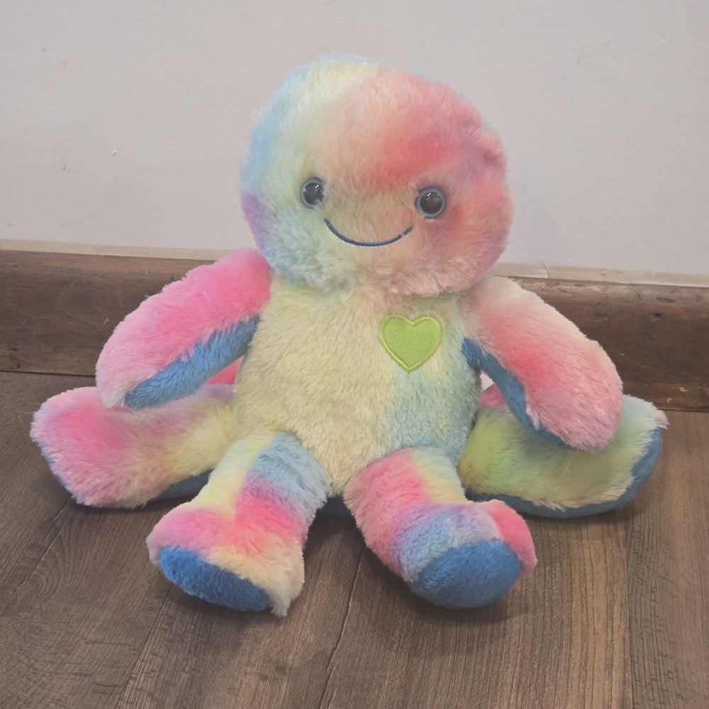 Build A Bear BAB Octopus Rainbow Tie Dye Stuffed‎ Soft Alien Animal Plush Toy